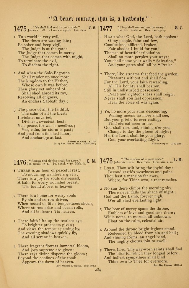 The Clifton Chapel Collection of "Psalms, Hymns, and Spiritual Songs": for public, social and family worship and private devotions at the Sanitarium, Clifton Springs, N. Y. page 284