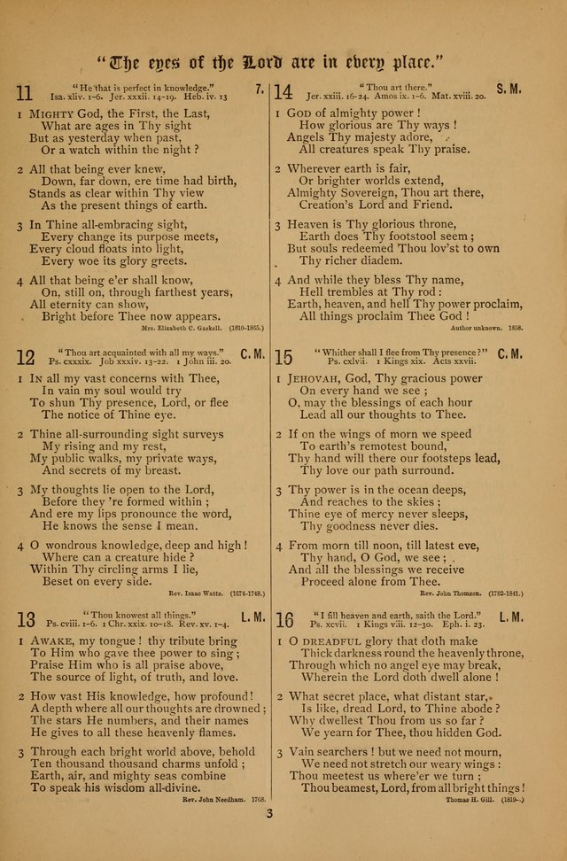 The Clifton Chapel Collection of "Psalms, Hymns, and Spiritual Songs": for public, social and family worship and private devotions at the Sanitarium, Clifton Springs, N. Y. page 3