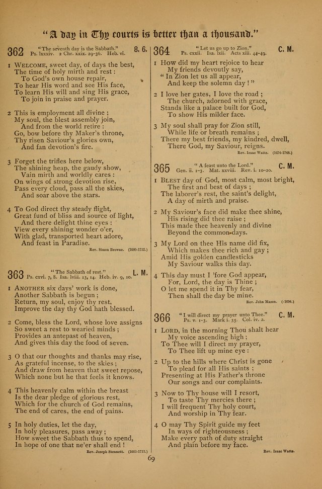 The Clifton Chapel Collection of "Psalms, Hymns, and Spiritual Songs": for public, social and family worship and private devotions at the Sanitarium, Clifton Springs, N. Y. page 69