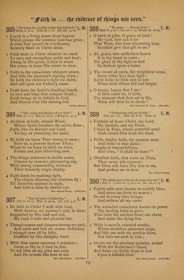 The Clifton Chapel Collection of "Psalms, Hymns, and Spiritual Songs": for public, social and family worship and private devotions at the Sanitarium, Clifton Springs, N. Y. page 73