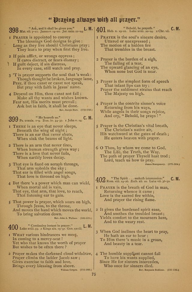 The Clifton Chapel Collection of "Psalms, Hymns, and Spiritual Songs": for public, social and family worship and private devotions at the Sanitarium, Clifton Springs, N. Y. page 75