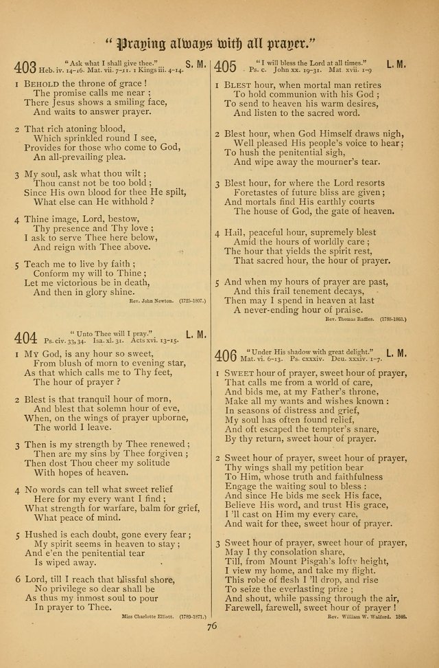 The Clifton Chapel Collection of "Psalms, Hymns, and Spiritual Songs": for public, social and family worship and private devotions at the Sanitarium, Clifton Springs, N. Y. page 76