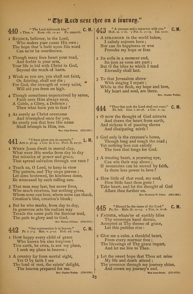 The Clifton Chapel Collection of "Psalms, Hymns, and Spiritual Songs": for public, social and family worship and private devotions at the Sanitarium, Clifton Springs, N. Y. page 83