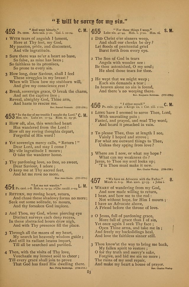 The Clifton Chapel Collection of "Psalms, Hymns, and Spiritual Songs": for public, social and family worship and private devotions at the Sanitarium, Clifton Springs, N. Y. page 85