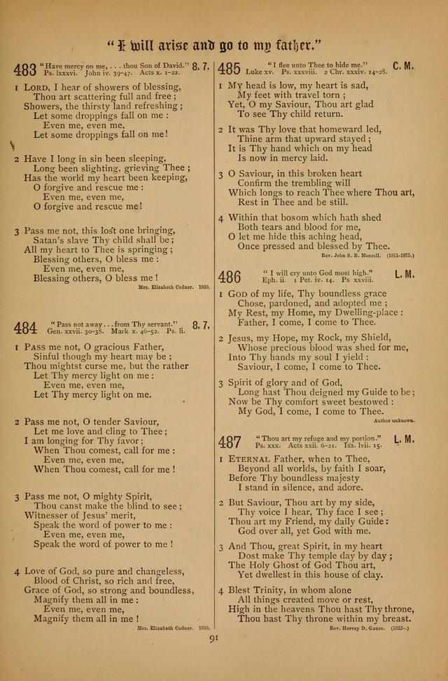 The Clifton Chapel Collection of "Psalms, Hymns, and Spiritual Songs": for public, social and family worship and private devotions at the Sanitarium, Clifton Springs, N. Y. page 91