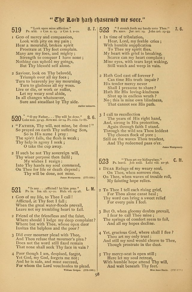 The Clifton Chapel Collection of "Psalms, Hymns, and Spiritual Songs": for public, social and family worship and private devotions at the Sanitarium, Clifton Springs, N. Y. page 98