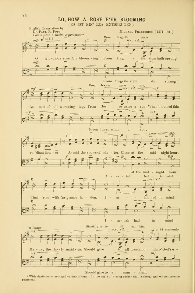 Christmas Carols and Hymns: for school and choir page 74