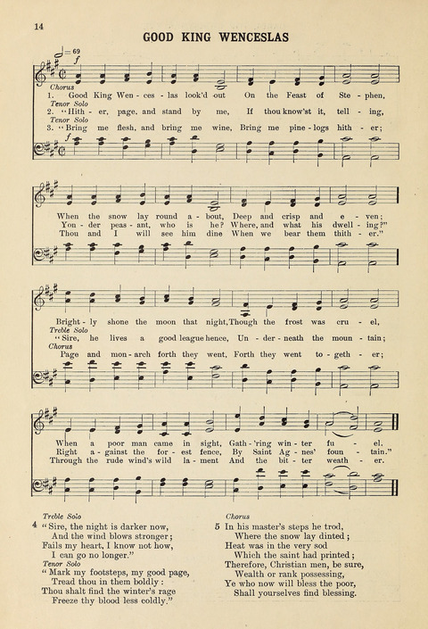 Christmas Carols and Hymns: for school and choir page 14