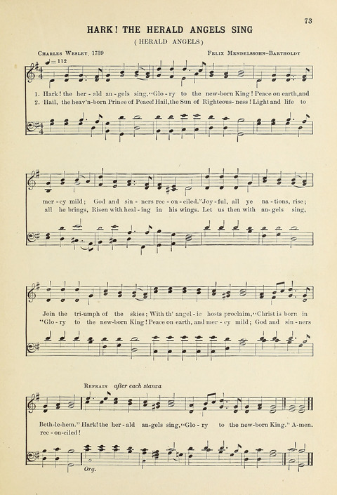 Christmas Carols and Hymns: for school and choir page 73