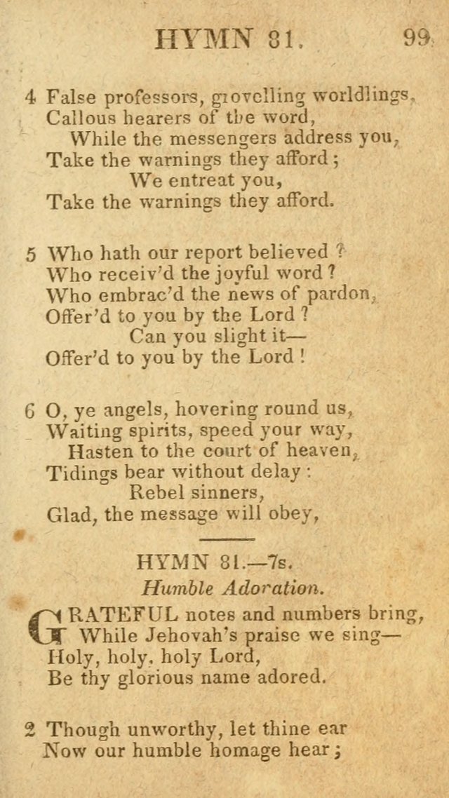 A Choice Collection of Hymns, and Spiritual Songs, designed for the devotions of Israel, in prayer, conference, and camp-meetings...(2nd ed.) page 110