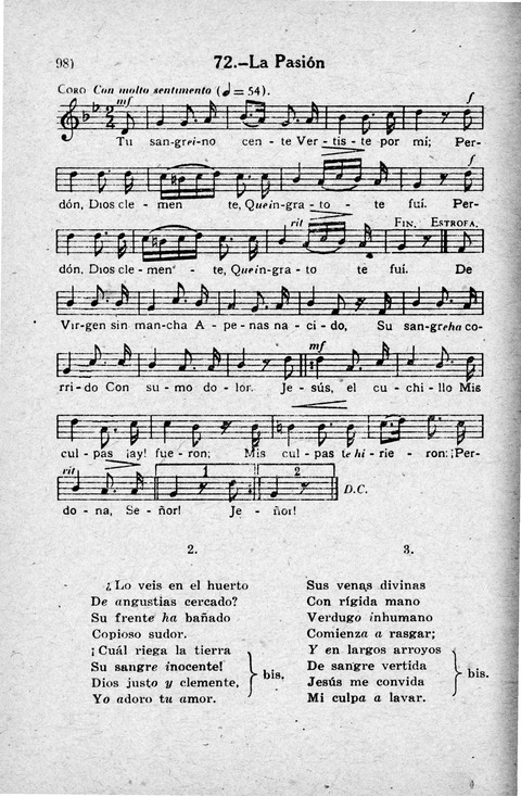 Coleccion de Cantos Sagrados Populares page 98
