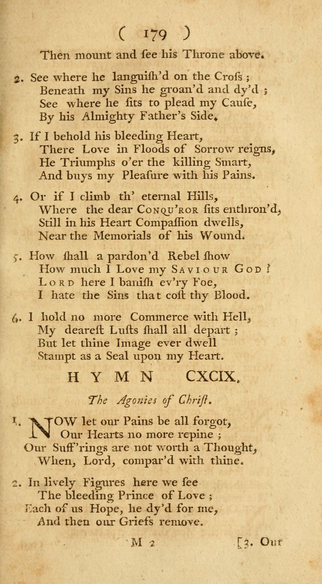 The Christians Duty, exhibited, in a series of Hymns: collected from various authors, designed for the worship of God, and for the edification of Christians (1st Ed.) page 179