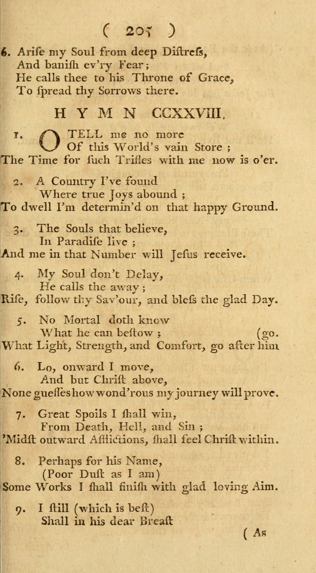 The Christians Duty, exhibited, in a series of Hymns: collected from various authors, designed for the worship of God, and for the edification of Christians (1st Ed.) page 205