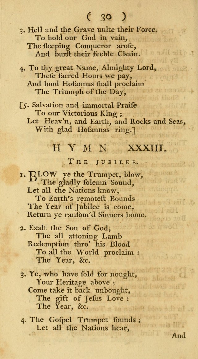 The Christians Duty, exhibited, in a series of Hymns: collected from various authors, designed for the worship of God, and for the edification of Christians (1st Ed.) page 30