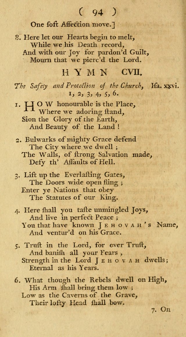 The Christians Duty, exhibited, in a series of Hymns: collected from various authors, designed for the worship of God, and for the edification of Christians (1st Ed.) page 94