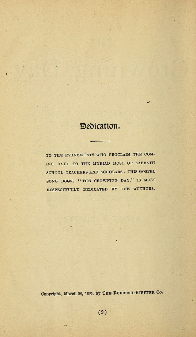 The Crowning Day : For use in Sunday Schools and Gospel Meetings page vii