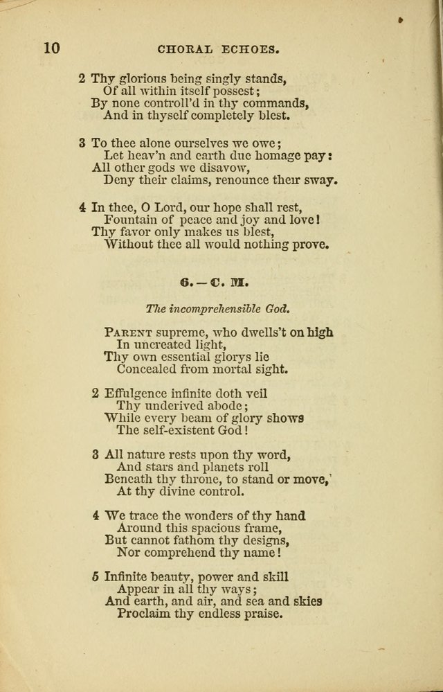 Choral Echoes from the Church of God in All Ages: a collection of hymns and tunes adapted to all occasions of social worship page 10