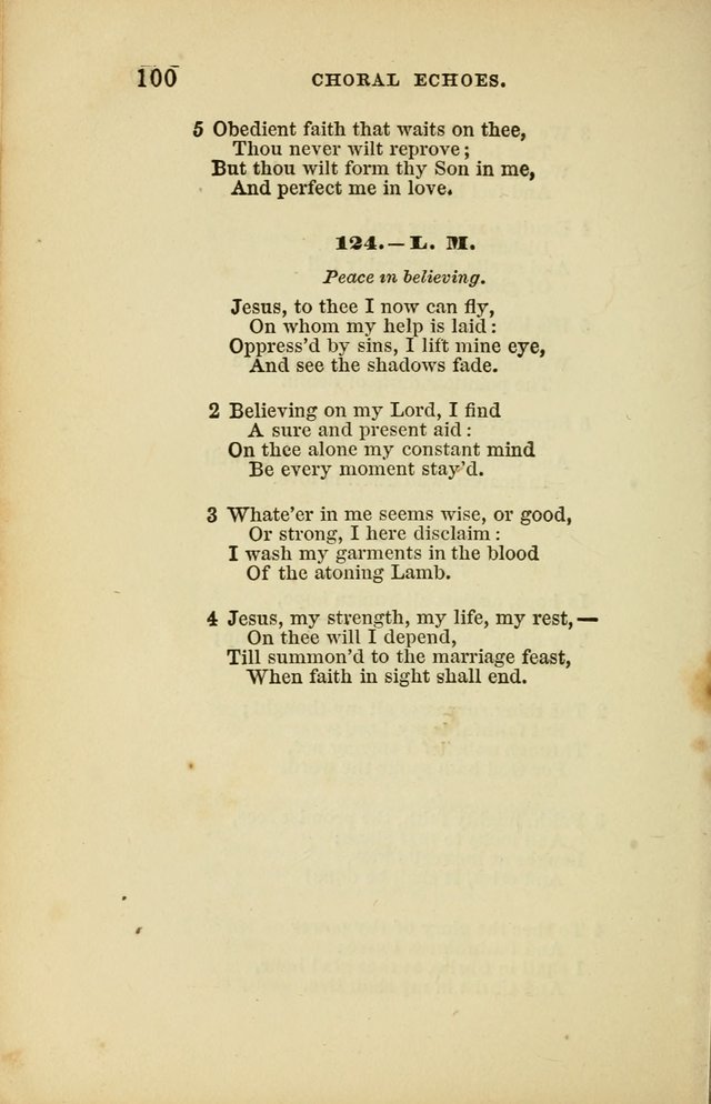 Choral Echoes from the Church of God in All Ages: a collection of hymns and tunes adapted to all occasions of social worship page 100