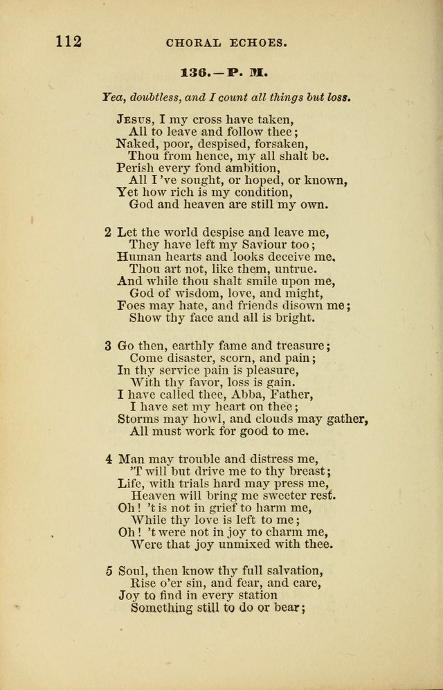 Choral Echoes from the Church of God in All Ages: a collection of hymns and tunes adapted to all occasions of social worship page 112