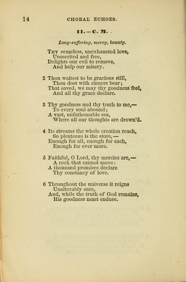 Choral Echoes from the Church of God in All Ages: a collection of hymns and tunes adapted to all occasions of social worship page 14