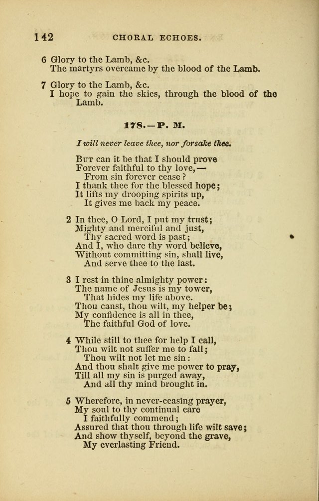 Choral Echoes from the Church of God in All Ages: a collection of hymns and tunes adapted to all occasions of social worship page 142