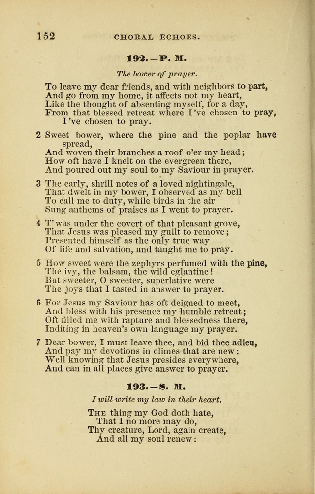 Choral Echoes from the Church of God in All Ages: a collection of hymns and tunes adapted to all occasions of social worship page 152