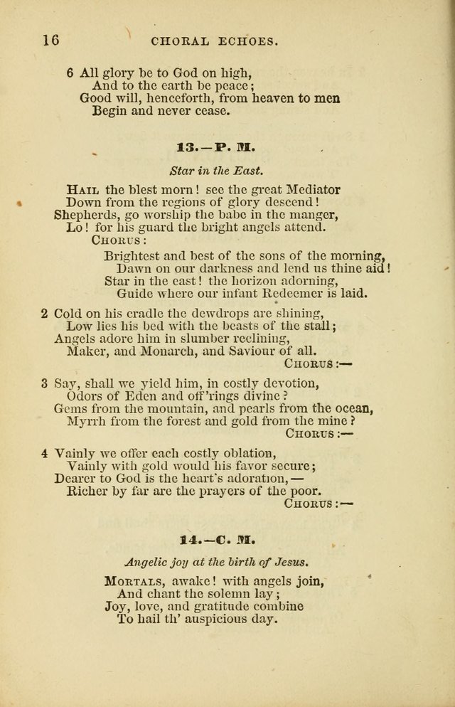 Choral Echoes from the Church of God in All Ages: a collection of hymns and tunes adapted to all occasions of social worship page 16