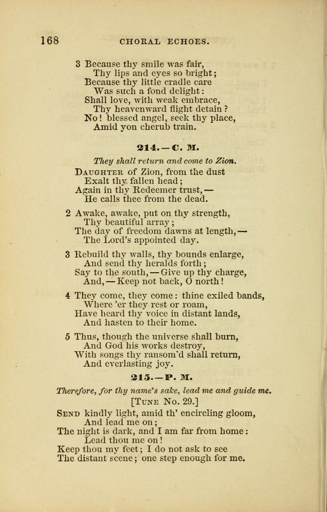 Choral Echoes from the Church of God in All Ages: a collection of hymns and tunes adapted to all occasions of social worship page 168