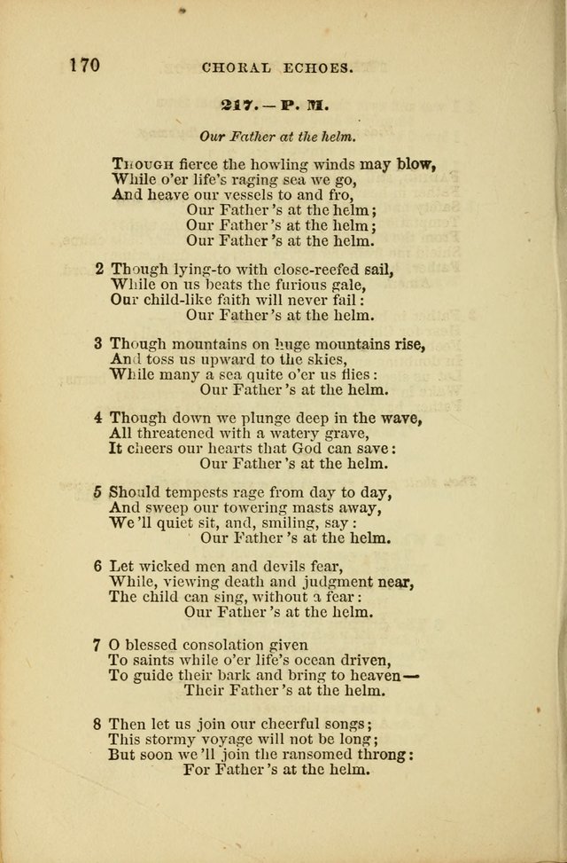 Choral Echoes from the Church of God in All Ages: a collection of hymns and tunes adapted to all occasions of social worship page 170
