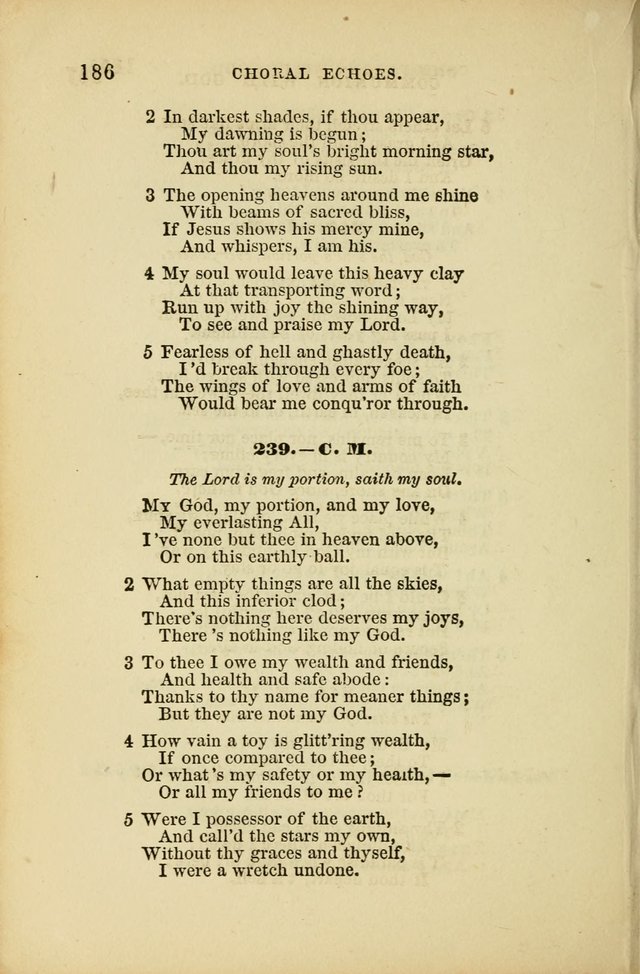 Choral Echoes from the Church of God in All Ages: a collection of hymns and tunes adapted to all occasions of social worship page 186