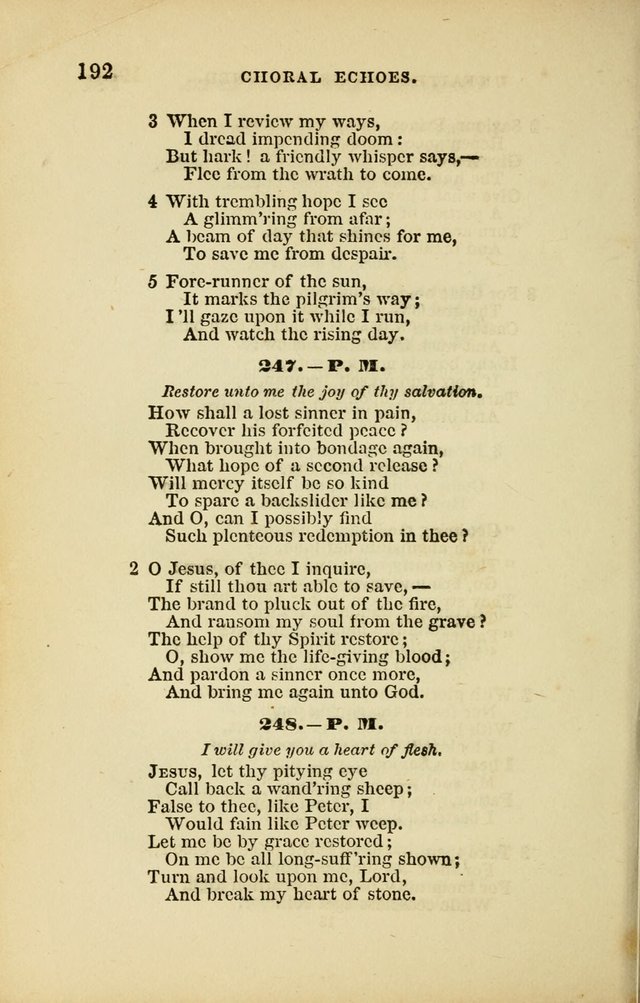 Choral Echoes from the Church of God in All Ages: a collection of hymns and tunes adapted to all occasions of social worship page 192