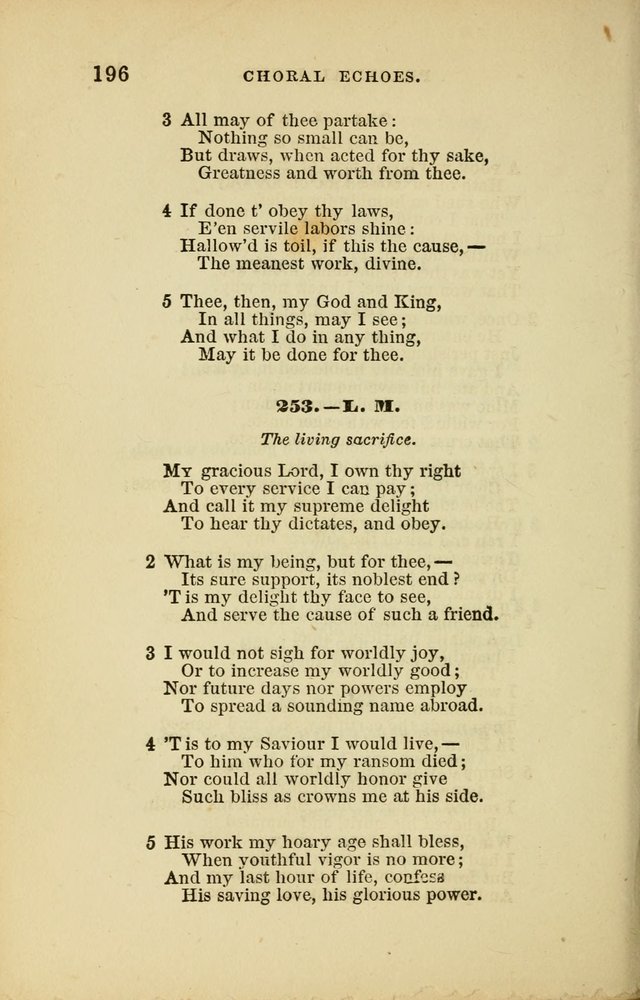 Choral Echoes from the Church of God in All Ages: a collection of hymns and tunes adapted to all occasions of social worship page 196