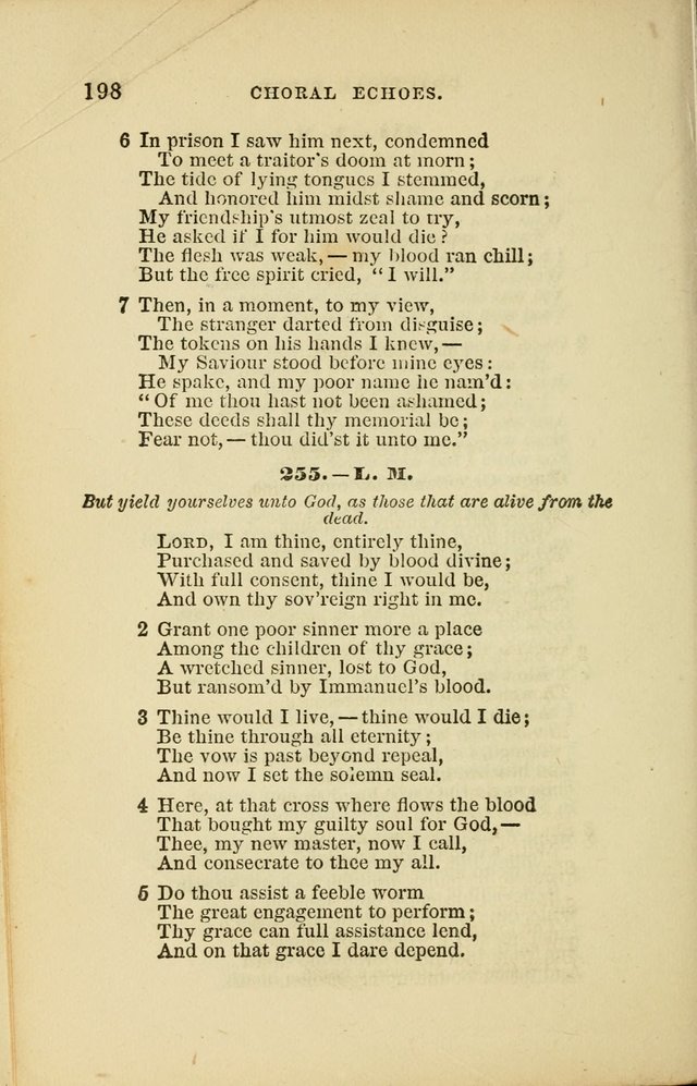 Choral Echoes from the Church of God in All Ages: a collection of hymns and tunes adapted to all occasions of social worship page 198