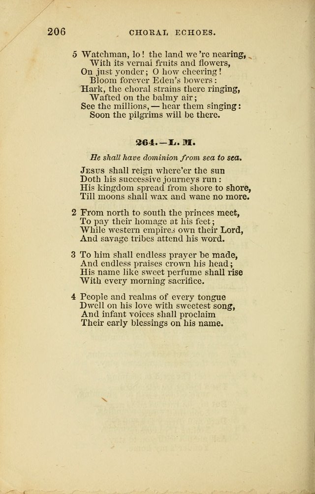 Choral Echoes from the Church of God in All Ages: a collection of hymns and tunes adapted to all occasions of social worship page 206