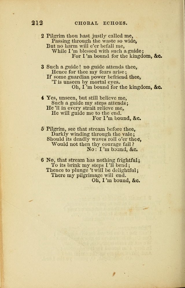 Choral Echoes from the Church of God in All Ages: a collection of hymns and tunes adapted to all occasions of social worship page 212
