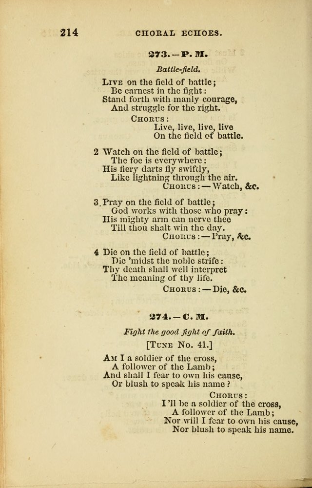 Choral Echoes from the Church of God in All Ages: a collection of hymns and tunes adapted to all occasions of social worship page 214