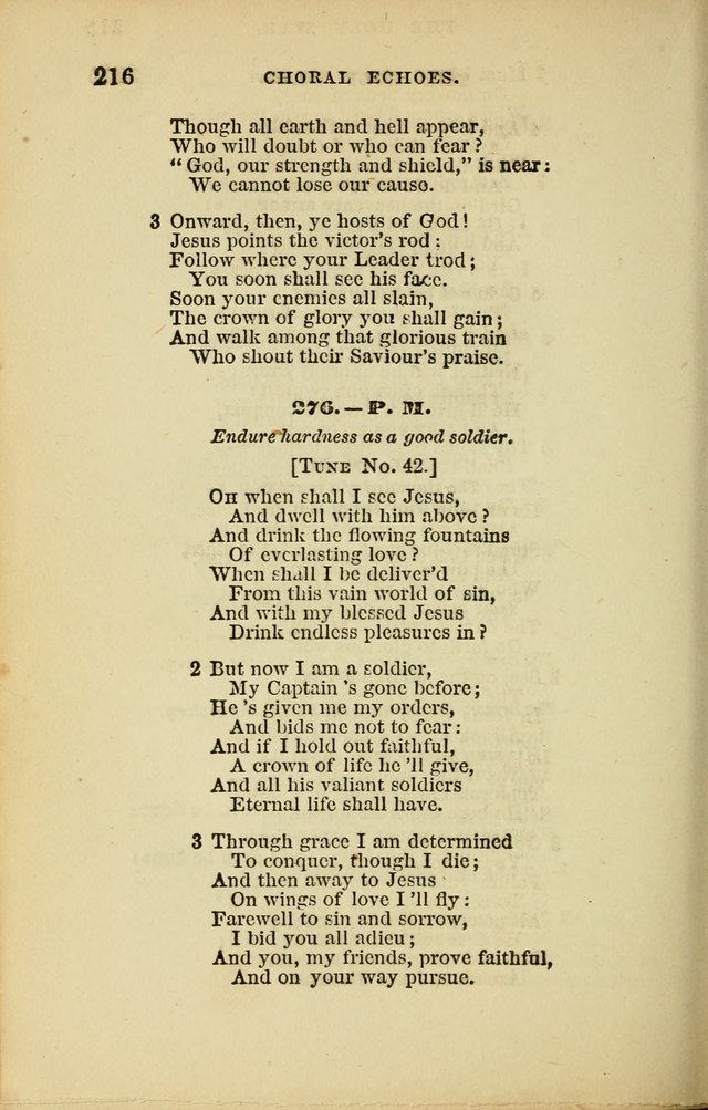 Choral Echoes from the Church of God in All Ages: a collection of hymns and tunes adapted to all occasions of social worship page 216