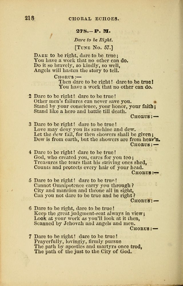 Choral Echoes from the Church of God in All Ages: a collection of hymns and tunes adapted to all occasions of social worship page 218