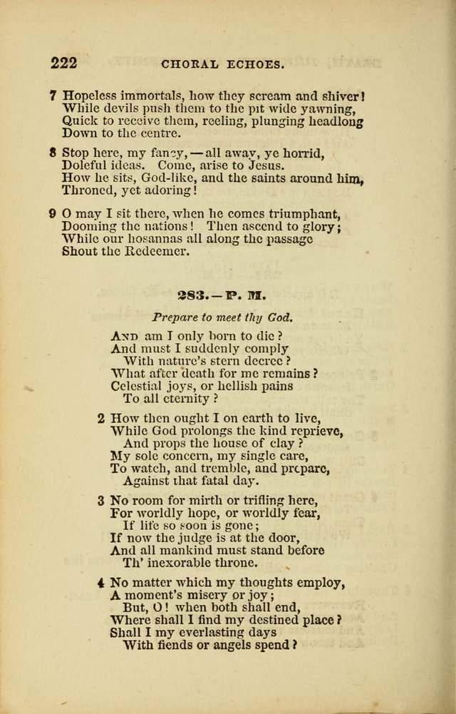 Choral Echoes from the Church of God in All Ages: a collection of hymns and tunes adapted to all occasions of social worship page 222