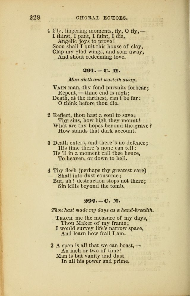 Choral Echoes from the Church of God in All Ages: a collection of hymns and tunes adapted to all occasions of social worship page 228