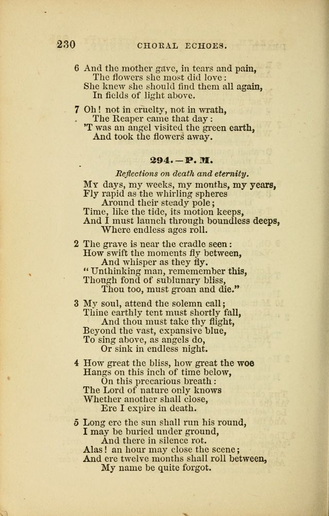Choral Echoes from the Church of God in All Ages: a collection of hymns and tunes adapted to all occasions of social worship page 230