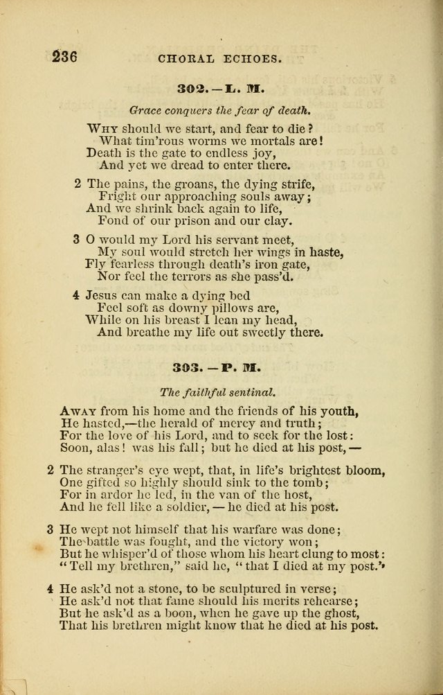 Choral Echoes from the Church of God in All Ages: a collection of hymns and tunes adapted to all occasions of social worship page 236