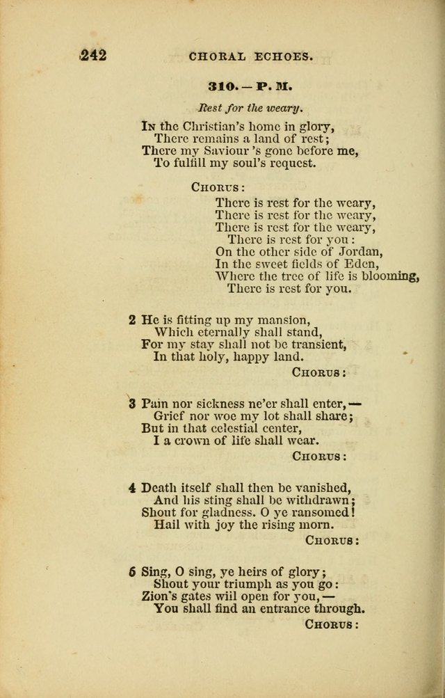 Choral Echoes from the Church of God in All Ages: a collection of hymns and tunes adapted to all occasions of social worship page 242