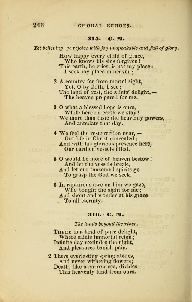 Choral Echoes from the Church of God in All Ages: a collection of hymns and tunes adapted to all occasions of social worship page 246
