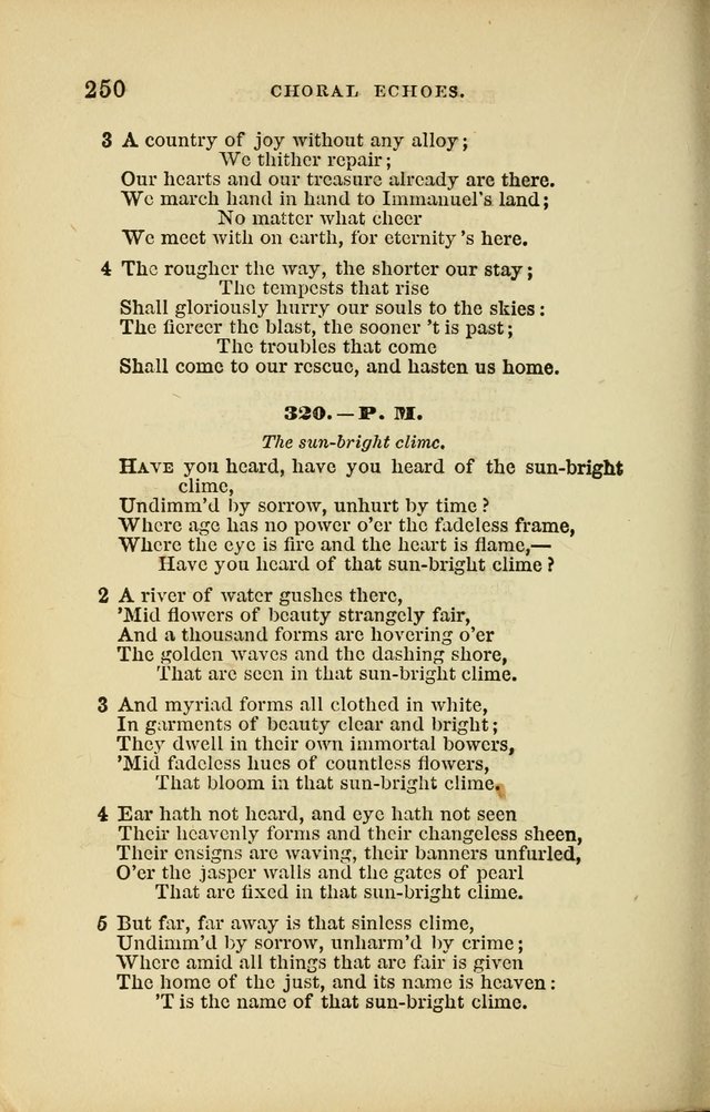 Choral Echoes from the Church of God in All Ages: a collection of hymns and tunes adapted to all occasions of social worship page 250