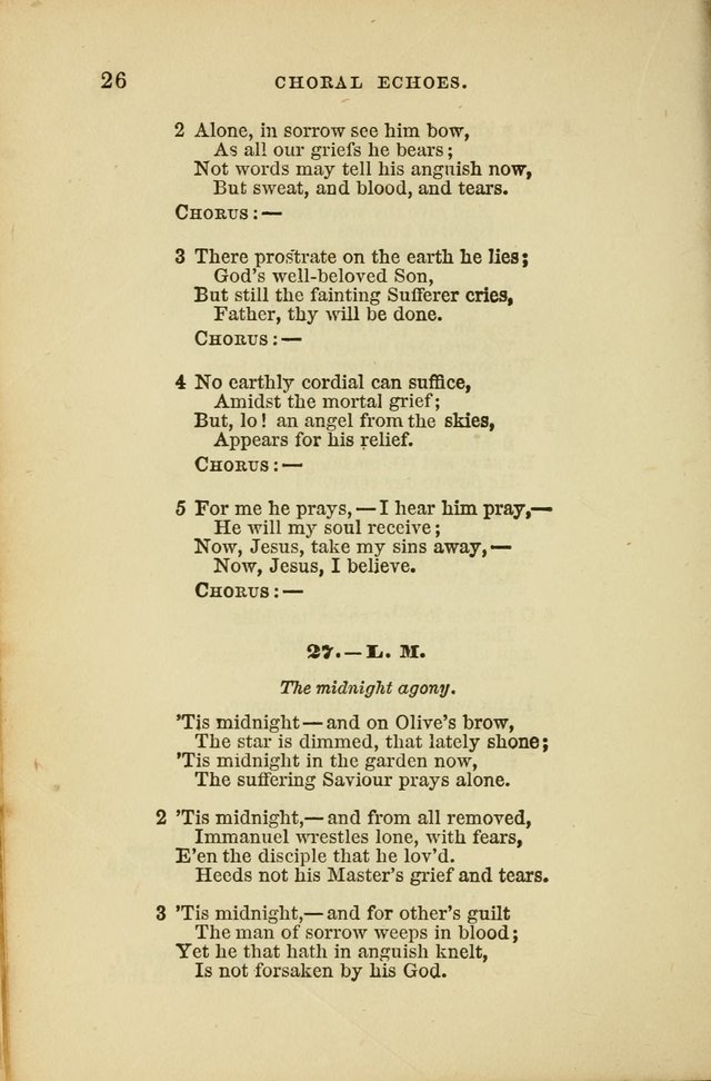 Choral Echoes from the Church of God in All Ages: a collection of hymns and tunes adapted to all occasions of social worship page 26