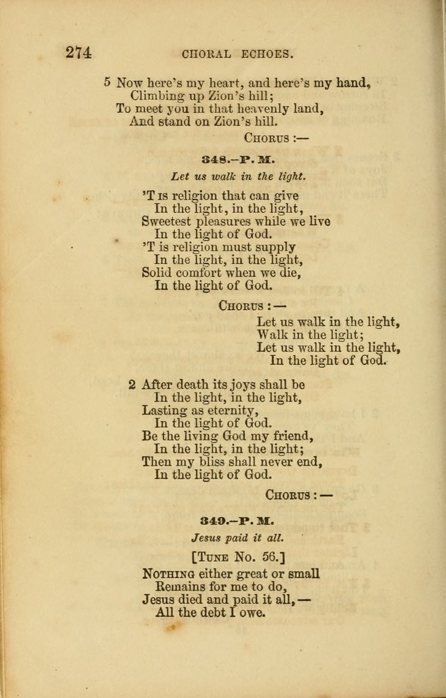 Choral Echoes from the Church of God in All Ages: a collection of hymns and tunes adapted to all occasions of social worship page 274