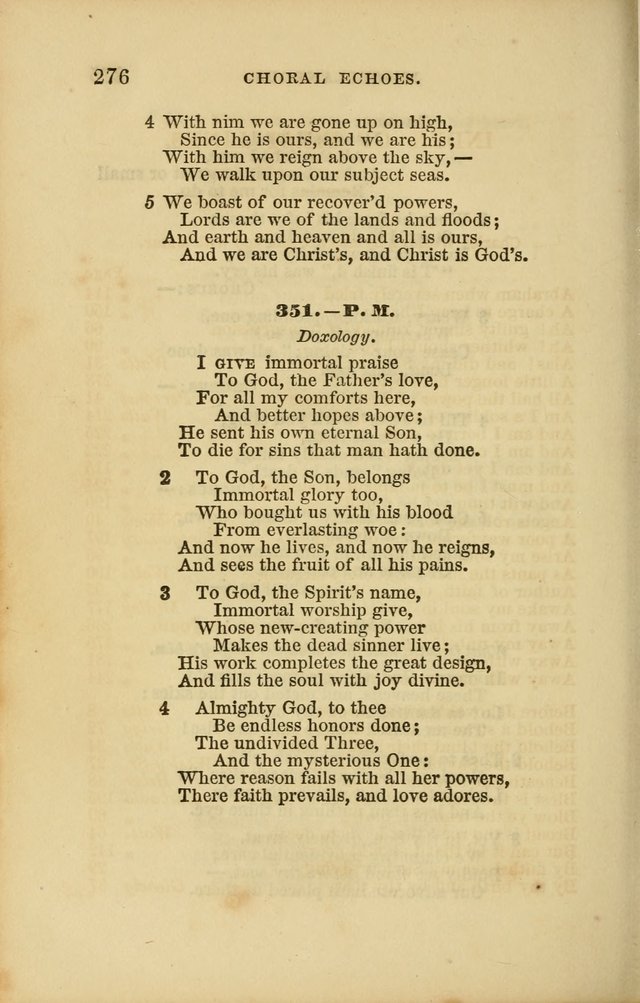Choral Echoes from the Church of God in All Ages: a collection of hymns and tunes adapted to all occasions of social worship page 276
