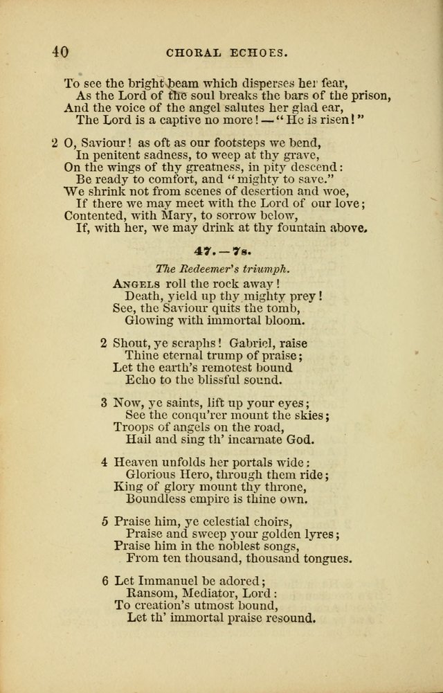 Choral Echoes from the Church of God in All Ages: a collection of hymns and tunes adapted to all occasions of social worship page 40