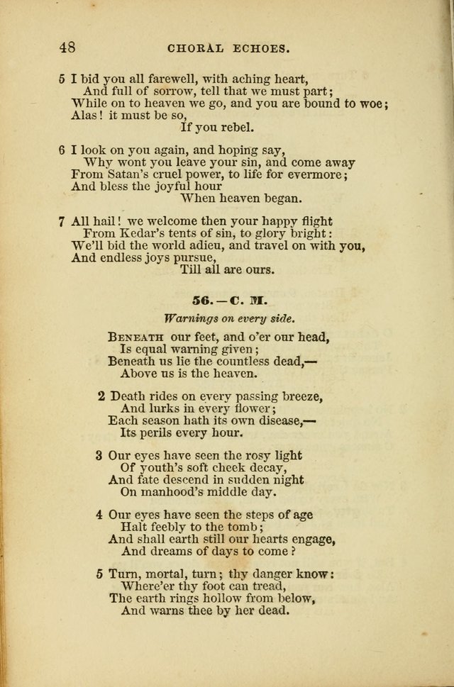 Choral Echoes from the Church of God in All Ages: a collection of hymns and tunes adapted to all occasions of social worship page 48